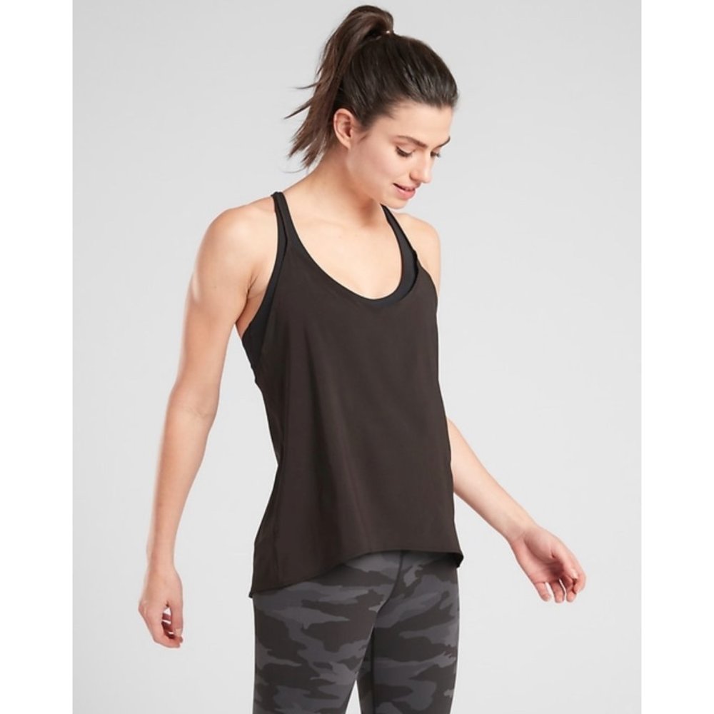 NWT ATHLETA Solace Support Top In Powervita Sports Bra Black - Picture 3 of 5